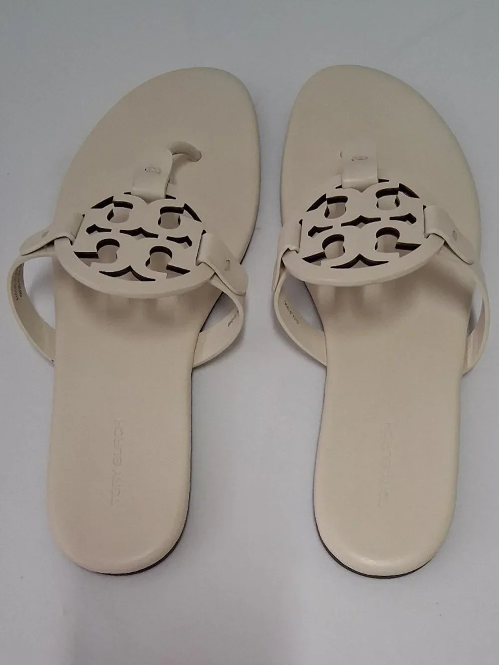 Tory Burch Womens Miller Soft Sandals - New Ivory/Off White - 8.5 A-Width